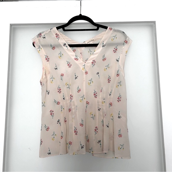Rebecca Taylor peach cream floral sheer silk blouse top size 0 - Picture 1 of 6